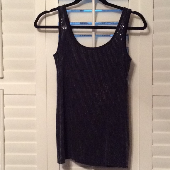 Bailey 44 Tops - Deep Navy Blue Sequined tank top so classy